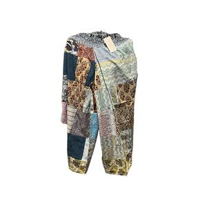 #59 NWT 💯 cotton patchwork wide leg pants